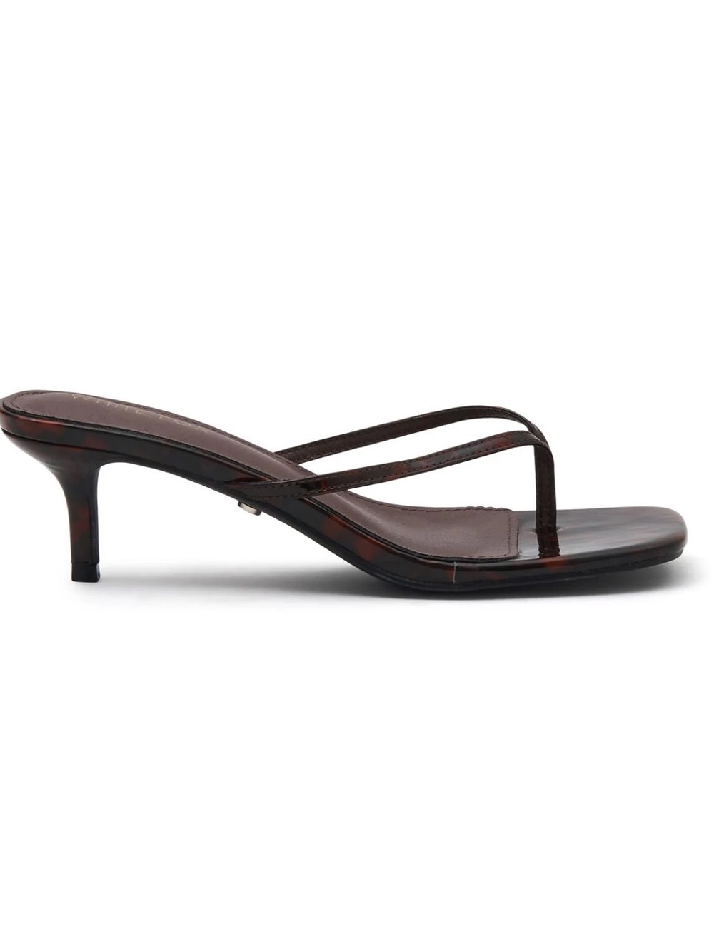 White Fox Boutique Tortoiseshell Brown Strappy Kitten Heel Sandals